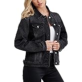 Muundim Women's Jean Jacket, Stretch Soft Denim Jacket for Women, Casual Ladies Jean Jacket Trucker Coats