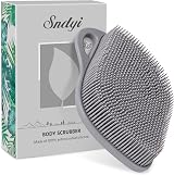 Sndyi Silicone Body Scrubber Leaf Shaped Exfoliating Shower Brush Gray