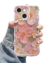 Jusy Case for iPhone 14, Colorful Retro Oil