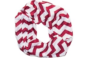 TRADITION SCARVES Red & White Chevron Infinity Scarf