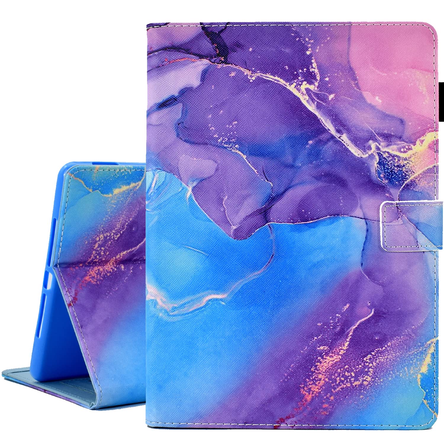 Ausmix iPad 9th/8th/7th Gen Case, 10.2 Inch PU Leather Smart Cover with Auto Wake/Sleep, Purple Marble