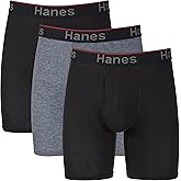 Hanes Men's Underwear Boxer Briefs 3-Pack, Total Support Pouch, Sexy Men's Underwear, Long or Short-Leg Boxer Briefs