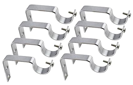 Easyhome Furnish Stainless Steel Curtain Rod Support Set Of 8 Ecb-S-400S