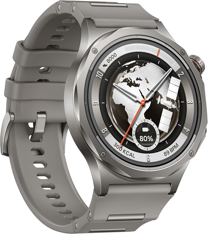 Smartwatch X3 mit Wear OS, 1,5 Zoll AMOLED-Display, Akku bis zu 16 Tage, EKG und Gesundheit in 60 Sekunden, Dual GPS, wasserdicht IP69/5 ATM, Titan und Saphirglas, Misty