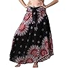 Bangkokpants Women's Long Maxi Hippie Bohemian Skirt Gypsy Dress Boho Clothes Flowers One Size Fits Asymmetric Hem Design