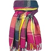 woogwin Winter Scarf for Women Cashmere Feel Plaid Warm Long Blanket Scarves Big Grid Pashmina Shawls and Wraps