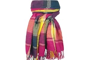 woogwin Winter Scarf for Women Cashmere Feel Plaid Warm Long Blanket Scarves Big Grid Pashmina Shawls and Wraps