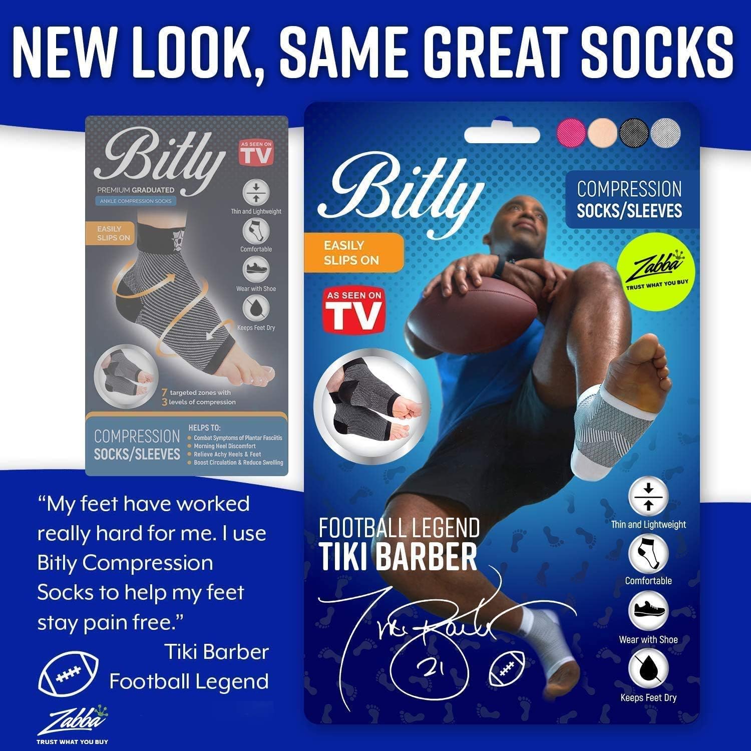Bitly Plantar Fasciitis Compression Socks for Women & Men - Best Ankle Compression Sleeve, Nano Brace for Everyday Use - Provides Arch Support & Heel Pain Relief (Black, Medium): Health & Personal Care