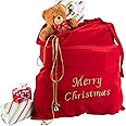 Kangaroo Christmas Santa Sack, Christmas Santa Bag, Large Santa Sacks Drawstring Christmas Bag, Santa Claus Costume Christmas Sacks for Presents, Kids Stocking Stuffer, Santa Bags for Gifts 28 x 32 In