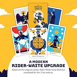 Modern Tarot Card Deck with 194-Page Guidebook and