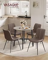 VASAGLE Round Dining Table 80 cm Industrial Heather Greige Ink Black KDT080G01 view 2