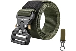KingMoore Men's Tactical Belt Heavy Duty Webbing Belt Adjustable Military Style Nylon Belts with Metal Buckle