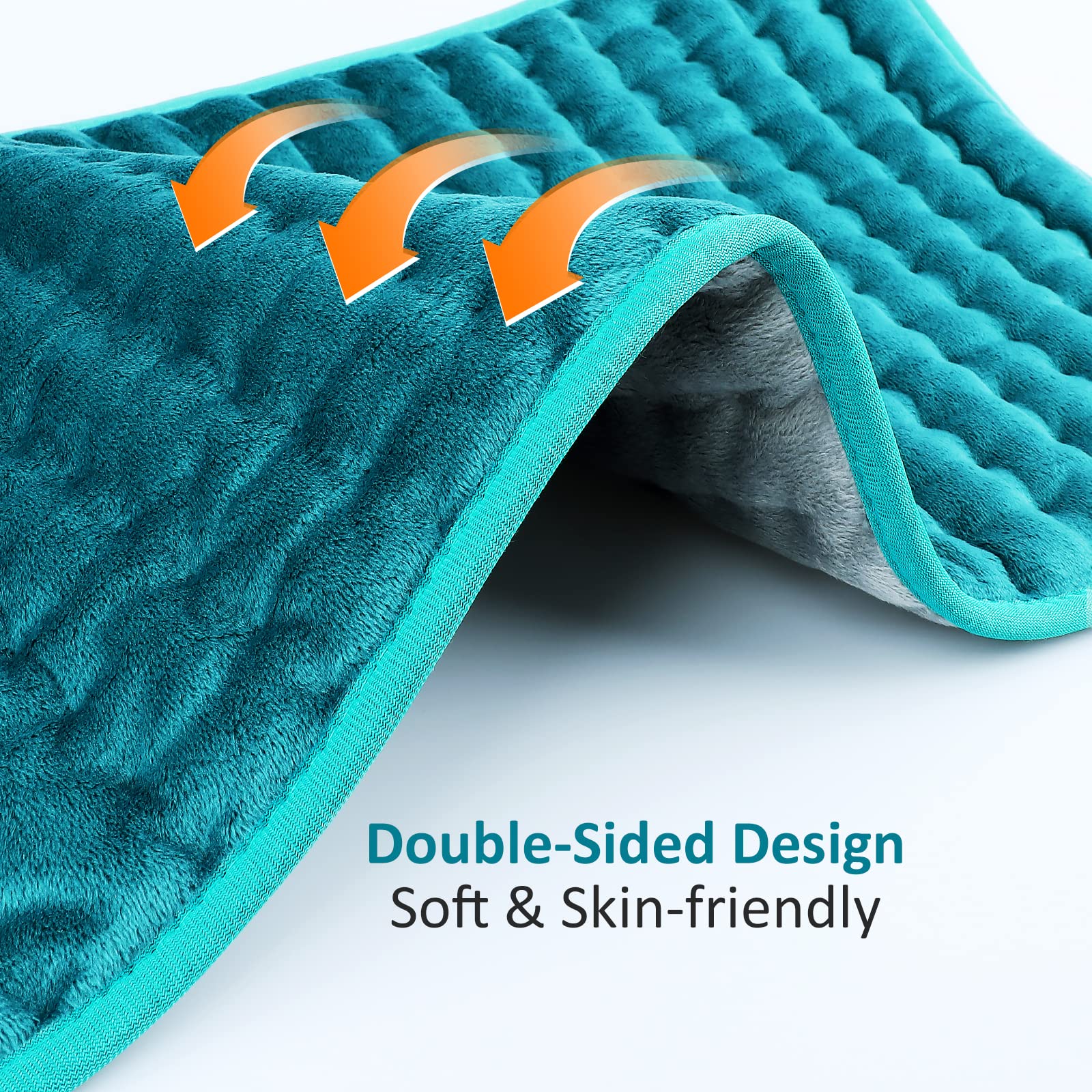 Electric Heating pad for Back/Shoulder/Neck/Knee/Leg Pain Relief, 6 Fast Heating Settings, Auto-Off, Machine Washable, Moist Dry Heat Options, Extra Large 12