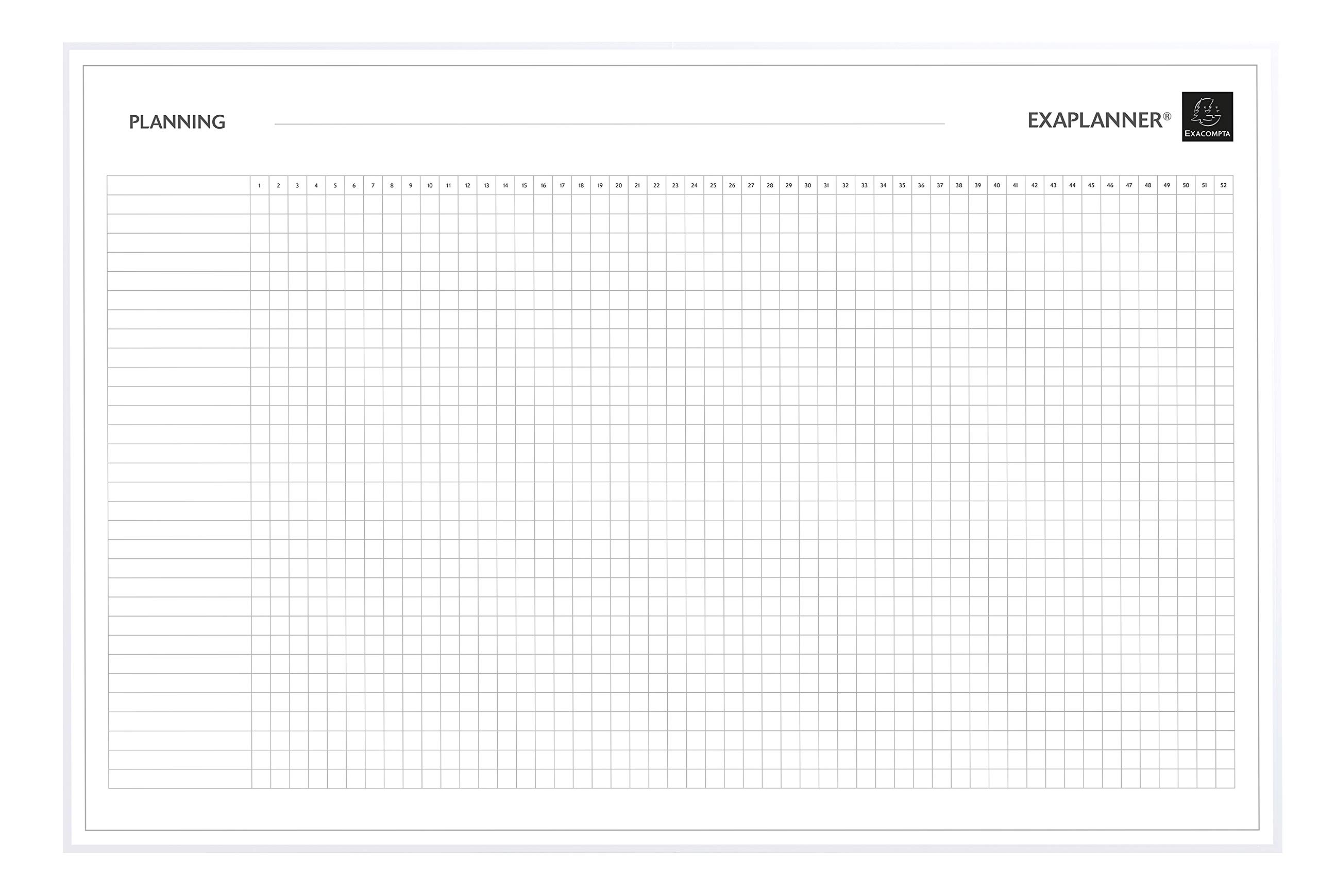 Exacompta - Ref 57160E - Exaplanner Project Management Magnetic Wall Planner - 900 x 590mm in Size, 240 Dry-Wipe Magnets Supplied, Wall Fixings & Storage Box Provided