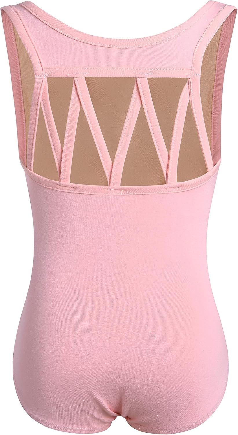 DANSHOW Girls’ M Straps Leotards for Dance Ballet Kids Tank Sleeveless Gymnastics Activewear: Clothing