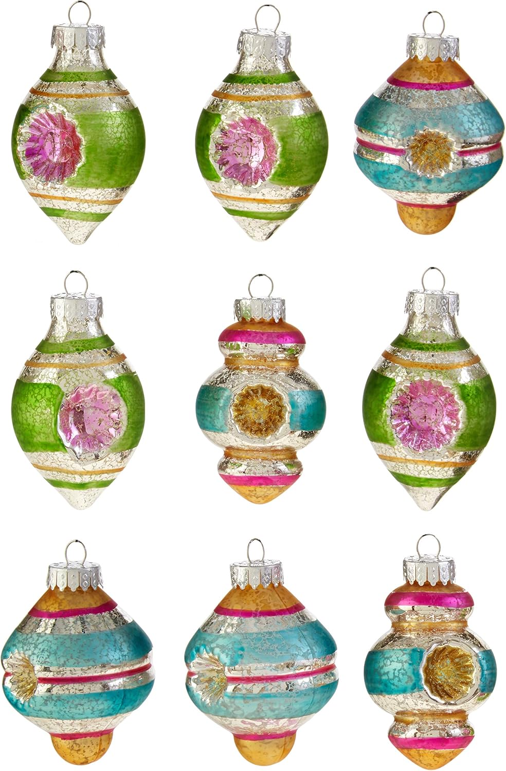 RAZ Imports Vintage Finial Reflector Glass Christmas