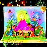 GREETING ART 3D Pop Up Birthday Cards, Dinosaur Musical Birthday Card, Birthday Cards With Music and Lights, Happy Birthday Card for Kids, Boys, Girls, Women, Men