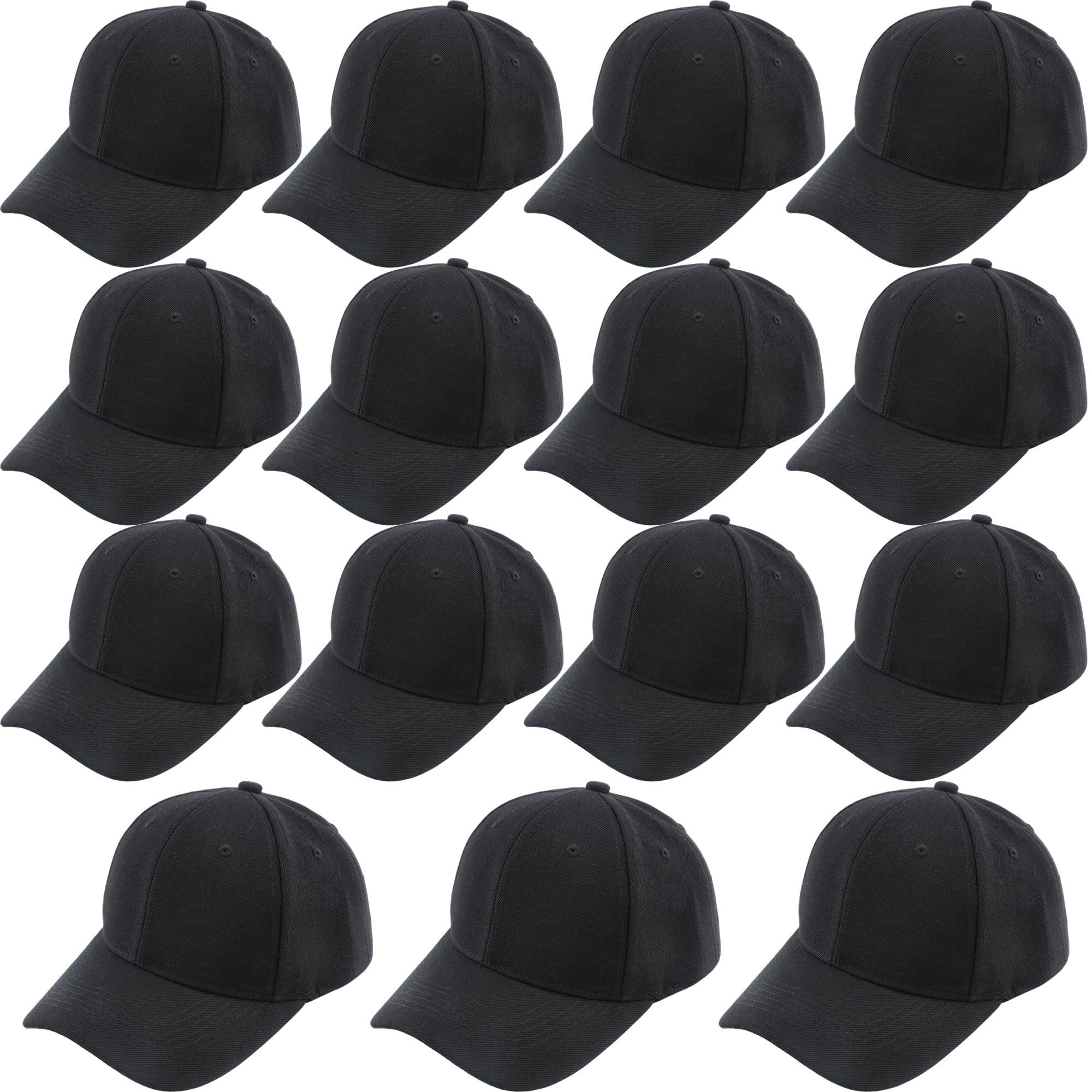 15 Pack Blank Baseball Cap Sport Baseball Hats Adjustable Plain Baseball Cap Bulk for Adult Men Women Outdoor Sports (UK, Alpha, One Size, Color Set 1)