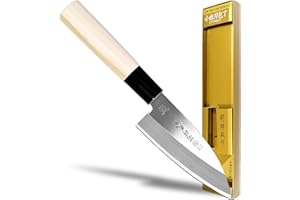 Seki Japan TSUBAZO Japanese Sushi Chef Knife, Stainless Steel Sashimi Small Deba Knife, Shiraki Handle, 105 mm (4.1 in)