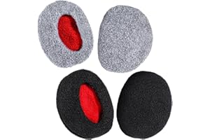 Grevosea 2 Pairs Ear Muffs for Winter, Bandless Unisex Earmuffs Windproof Ear Warmers for Cold Weather Outdoor Activities