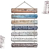 Yookeer Christian Wall Art Office Religious Wall Decor for Prayer Room Inspirational Wooden Bible Verses Bathroom Scripture Art Meditation Inspirational Hanging Wood Sign (English Style)