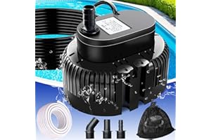 Pool Cover Pump Above Ground-Submersible Sump Pump Swimming Water Removal Pumps, Sump Pumps for Pool Draining with 16ft Drain