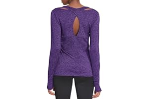 ADOME Workout Tops for Women Long Sleeve Athletic T Shirts Moisture Wicking Criss-Cross Back Gym Running Shirt with Thumbhole