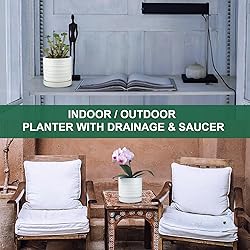 HERDUK 6 Inch Plant Pots, Ceramic Planter Pot with