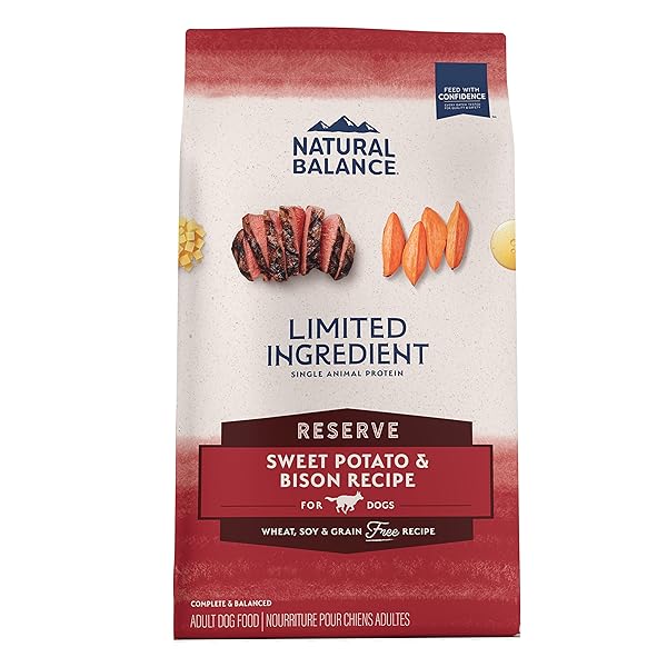 NATURAL BALANCE LIMITED INGREDIENT ADULT GRAIN-FREE DRY DOG FOOD, RESERVE SWEET POTATO & BISON RECIPE, 4 POUND (PACK OF 1)