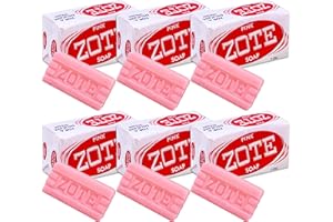 Zote Laundry Soap Bar - Stain Remover - Catfish Bait - Pink - 7 Oz (200g) Each (6 Bars)