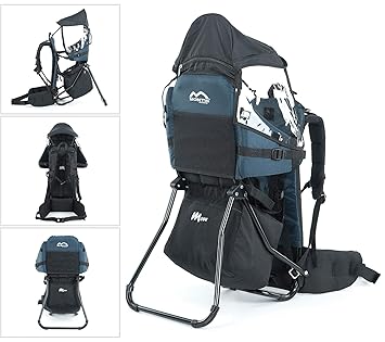 Montis Rückentrage für Kinder bis 25kg, Babys & Kleinkinder mit stabilem Sitz, wenig Eigengewicht, viele Extras, Premium Qual