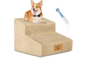 TNELTUEB Dog Stairs, 2 Step Pet Stairs with 40D High-Density Foam and Machine Washed Cover,12" High Dog Ramp for Bed Non-Slip Pet Steps for Small Dogs, Cats to Get on High Bed, Sofa, Couch, Grey