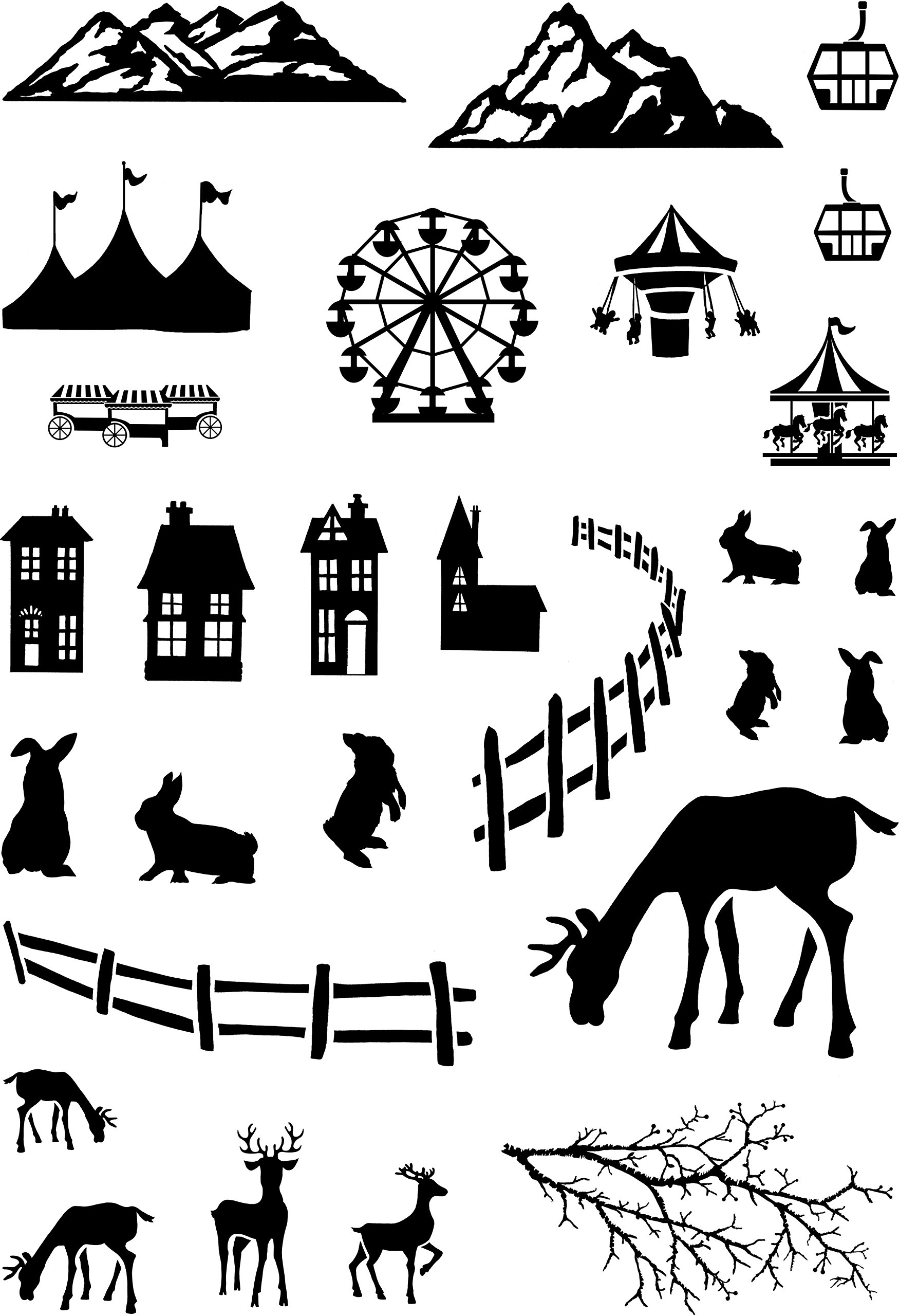 Card-io CDCCSTFES-03 Festive Scene Clear Stamp Set, Transparent, 22.4 x 11.4 x 0.4 cm โ image 1