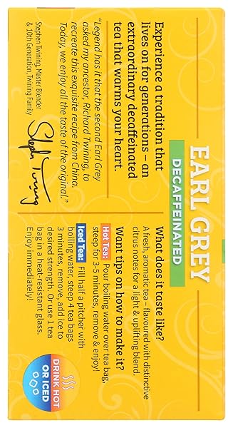 TWININGS EARL GREY DECAF TEA, 20 COUNT