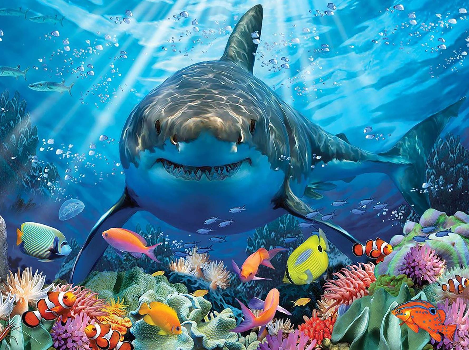 Ziiajune DIY 5D Diamond Painting Kits Shark, Diamond Painting Cross Stitch Embroidery Fish Full Rhinestone Picture Arts for Painting Living Room Bedroom Decoration Wall Sticker 30 x 40 cm