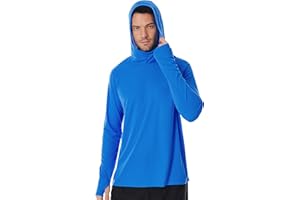 Roadbox Mens UPF 50+ Fishing Shirt, Long Sleeve UV Sun Protection Hoodies, Quick Dry Rash Guard for Hiking Outdoor Working