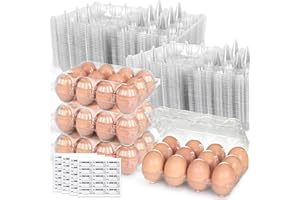 HAKSEN 60 PCS 3x4 Clear Plastic Egg Cartons Cheap Bulk, 12 Count Reusable Egg Carton Storage Containers for Home Ranch Chicken Farm Commercial Market Display