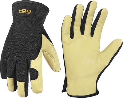 HANDLANDY Leather Gardening Gloves Women Medium Pink 3D Mesh Breathable