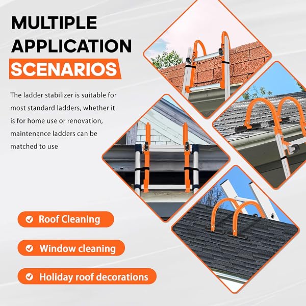 VONLX 2 PACK LADDER ROOF HOOKS, HEAVY DUTY STEEL EXTENSION LADDER ROOF STABILIZER WITH WHEELS FOR ROOF EXTENSION WITH RUBBER GRIP T-BAR, 500 LB LOAD CAPACITY, EASY TO ACCESS STEEP ROOFS