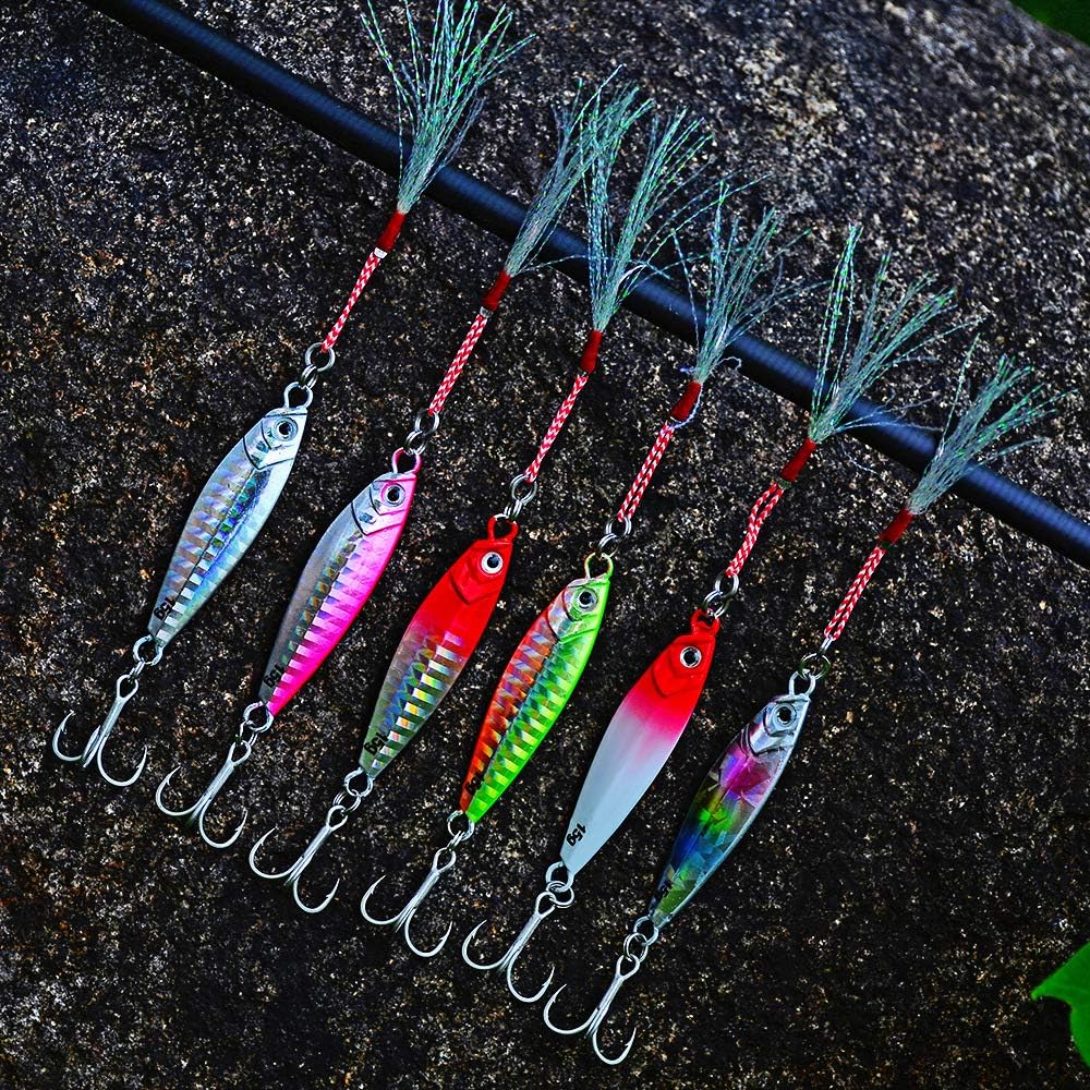 Dyxssm Jigs Fishing Spoons Hard Lures Spinners Jigging Bait 7g 10g 15g 20g 30g (Pack of 6) : Sports & Outdoors