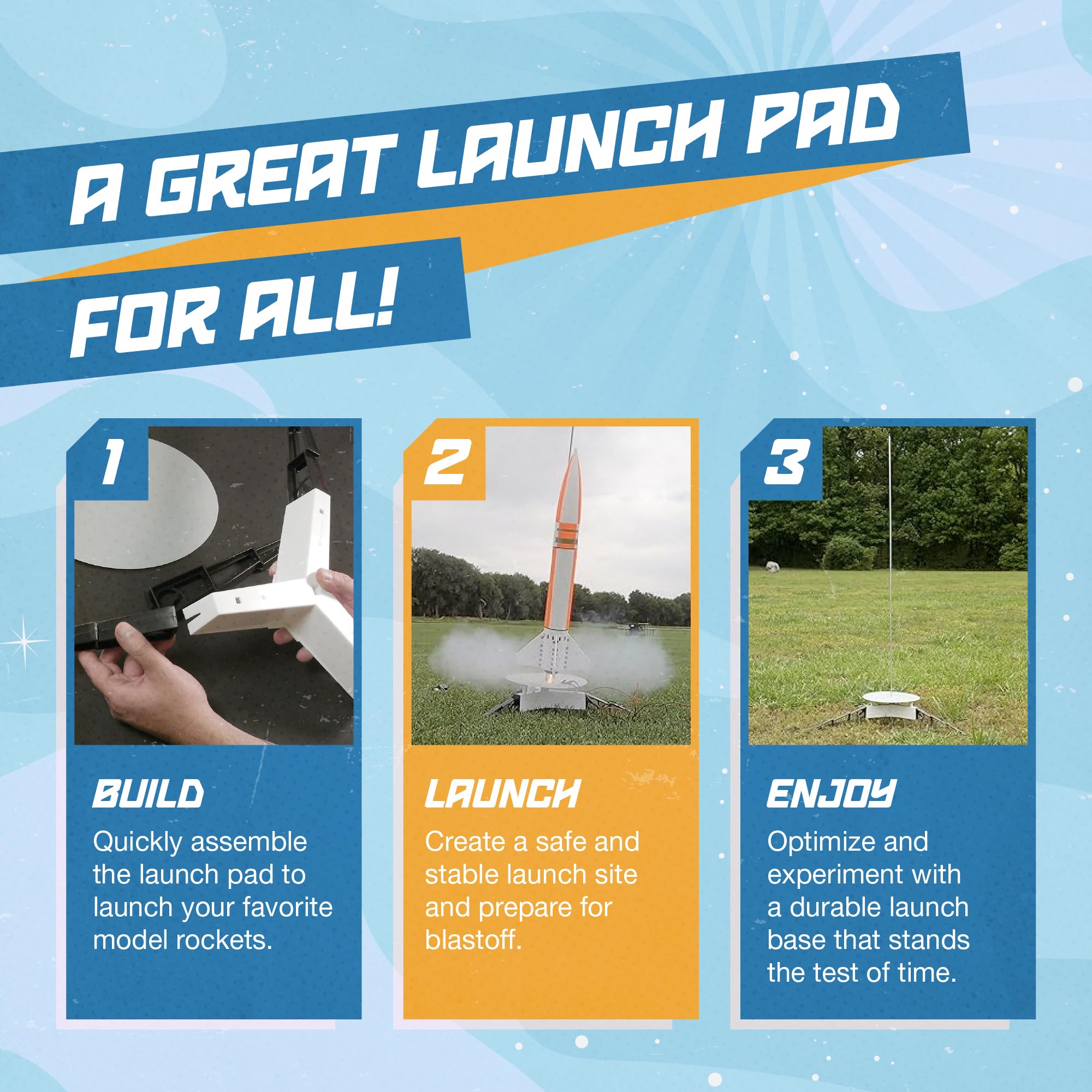 Estes 2238 Portal E Launch Pad, Flying-Rocket-Model Launch Pad, Rocket Model Kit Accessories for Ages 10+