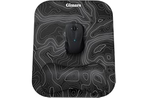 Gimars Mouse Pad with Wrist Rest, 11 x 8.26'' Large Smooth Superfine Fibre Memory Foam Ergonomic Mousepad with Nonslip Base f
