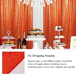 AMZLOKAE Orange Backdrop Curtains 2 Panels 2Ftx7Ft