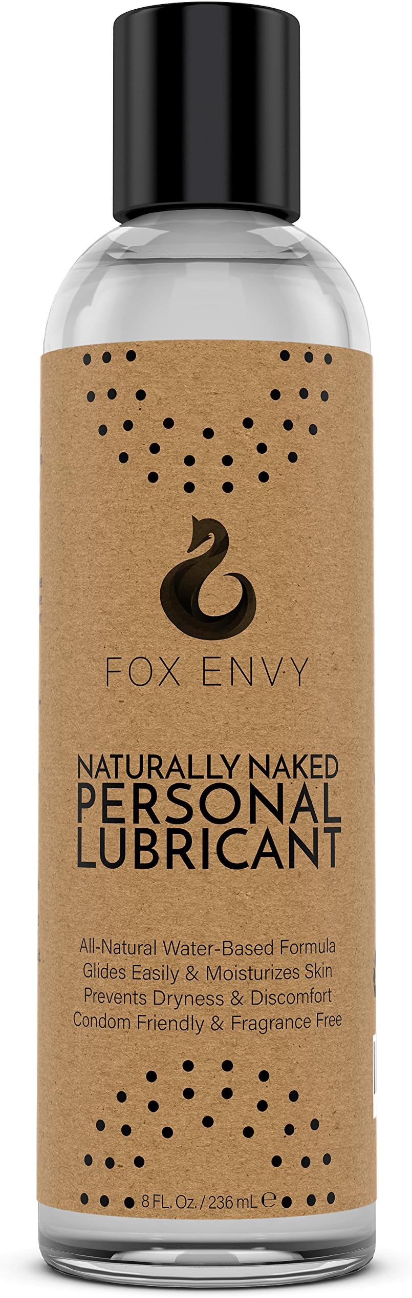 All Natural Personal Lubricant - Water Based Lube Gel for Men & Women + Couples - with Certified Organic Aloe Vera & Green Tea Extract - Lubes & Moisturizes Skin and Body - 8 OZ