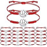 Jadive 20 Pieces Volleyball Charm Bracelets Bulk Volleyball Team Gifts Adjustable Christmas Sport Jewelry for Women Men Coach Decorations