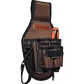 WELKINLAND 7-Pockets Tool Pouch, Brown Tool Pouch Organization, Heavy-Duty Electrician Tool Pouches Men, Side Belt Pouch, Small Electrician Holster