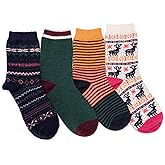 MUK LUKS womens Holiday 4 Pair Pack Socks