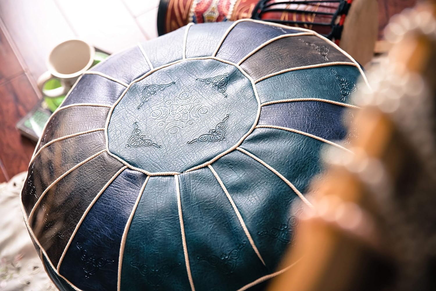 Best faux leather ottoman 17×17