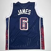 Facsimile Autographed LeBron James 2024 United States Team USA Blue Reprint Laser Auto Basketball Jersey Size Men's XL