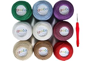 golo Crochet Thread Embroidery Thread 10gX9 Crochet Yarn for Hand Knitting 20-9-5